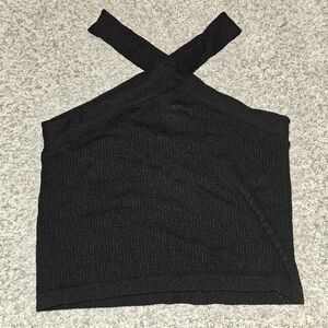 AURA Black Halter Neck Top